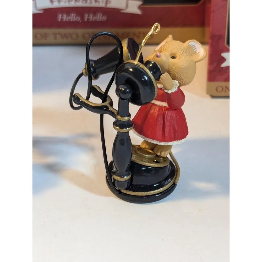 Hallmark Ornament Christmas Friendship Hello Hello 1999 Holiday Set of 2
